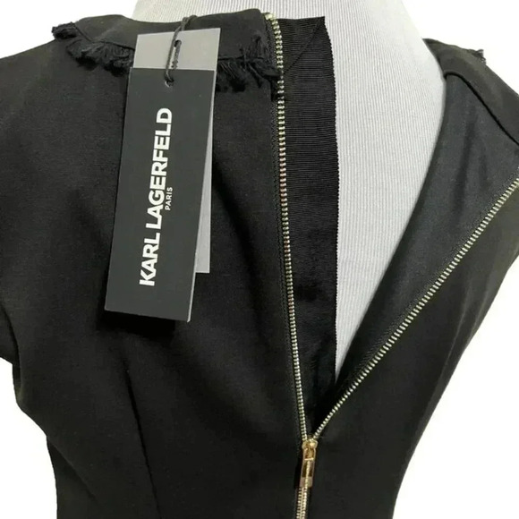 NEW Karl Lagerfeld Paris Ongoing Little Black Tweed Dress Sz 4 - Picture 10 of 10